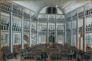 Den protestantiska kyrkan i Charenton, från Book of Friends, Spira av Unknown artist