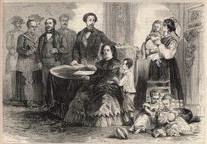 Drottning Isabella II av Spanien (Isabella av Bourbon) (1830-1904) och Francois av Assisi av Bourbon eller Francois I av Spanien (1822-1902) tog sin tillflykt med sina barn på slottet Pau i Frankrike efter septemberrevolutionen (Gloriosa) . Bland deras bar av Unknown artist