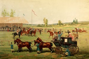 Race fält. Färgkromolitografi sent 1800-tal. Paris, Dekorativ konst av Unknown artist