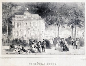 Mottagning framför det röda slottet. av Unknown artist
