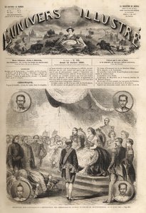 Mottagande av siamesiska ambassadörer av kejsar Napoleon III och kejsarinnan Eugenie vid slottet Fontainebleau, 27 juni 1861 - "Reception des ambassadeurs du Siam par Napoleon III et l
