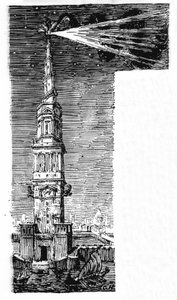 Rekonstruktion av fyren i Alexandria efter Ebers Egypten. av Unknown artist