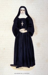 Religious of the Visitation, en orden grundad av Saint François de Sales och Saint Jeanne de Chantal 1610. Gravyr från 1800-talet. av Unknown artist