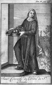 Religiös ordning. Systrar samtalar från Saint Rosalia-orden till Palermo på Sicilien på 1600-talet. I "" Historien om militära order eller riddare, om de säkra och rutinmässiga miliserna av båda könen, som har etablerats fram till nu. Upplagan tagen av Unknown artist