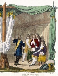 Rene Duguay Trouin (Duguay-Trouin) (Rene Trouin du Gue dit) (1673-1736) före kung Ludvig XIV (1638-1715). Gravyr av 1800-talet. av Unknown artist