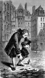 Representation av Bernard de Jussieu som introducerar en ceder från Libanon till Frankrike 1734. Gravyr av Unknown artist