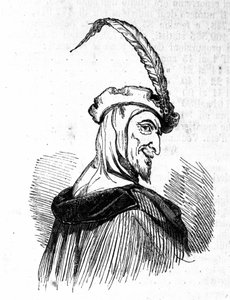 Representation av Mephistopheles (Mephisto), karaktären av legenden om Faust. Gravyr av 1800-talet av Unknown artist