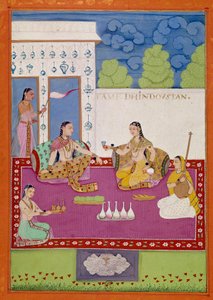 Representation av en hindustans kvinna vid Shah Alams domstol. Sidan hämtad från ett manuskript som beskriver Niccolao Manuccis (1639-1717) resor från 1600-talet. Paris, NL av Unknown artist