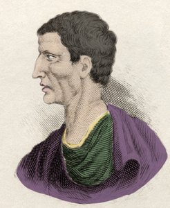 Representation av den romerske politikern Lucius Cornelius Sulla (ordförande eller ordförande) (138-68 f.Kr.). Gravyr av 1800-talet. av Unknown artist