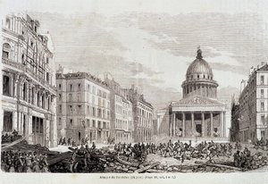 Revolutionen 1848: Pantheonangrepp den 24 juni 1848 - i "" Samtida populärhistoria"" av Unknown artist