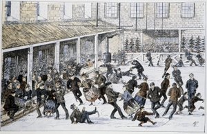 Rink i Halifax, Nova Scotia - i "" Skisser över kanadensisk sport och tidsfördriv"" av Lieut. Henry Buckton Laurence av Unknown artist