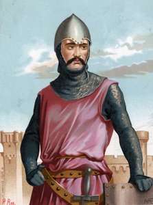 Rodrigo Dìaz de Vivar, känd som Cid Campeador Spanish Hero (1043 till 1099). efter nyanser och kvinnor berömda Barcelona 1877. av Unknown artist