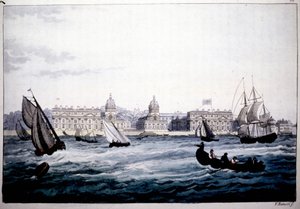 Royal Hospital i Greenwich på Themsen, England. av Unknown artist