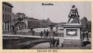 Kungliga slottet i Bryssel, Belgien. Kromolitografi från slutet av 1800-talet. av Unknown artist