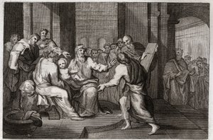 Royaumont Bibeln, Nya testamentet: Jesu Kristi omskärelse. Illustration från 1811. av Unknown artist