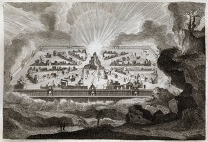 Royaumont Bibeln, Nya Testamentet: Nya Jerusalem. Ängeln visar Johannes det nya Jerusalem. Illustration från 1811. av Unknown artist