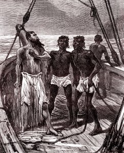 Gummitransport på floden Maroni, Guyana av Unknown artist