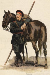 Rysk kosackdräkt. 1800-talsgravyr. Bianchetti samling. av Unknown artist