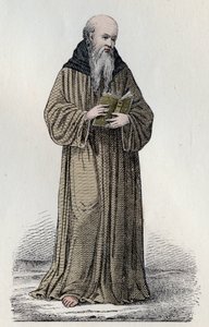 SAINT BONAVENTURE (1221-1274) Italiensk franciskansk kardinal, teolog och filosof - Porträtt av Saint Bonaventure (Giovanni da Fidanza eller Bonaventura de Bagnorea, cirka 1220-1274), teolog, kyrkans läkare (serafisk doktor). Gravyr av 19 av Unknown artist