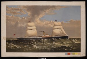 S S Bristol, White Star Line, ca 1875 (tryck) av Unknown artist