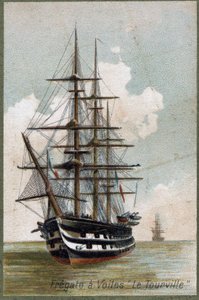 Segelfregatt "" Le tourville""" 1787. 1800-talskromolitografi. av Unknown artist