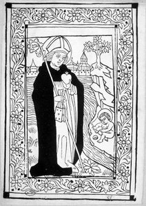 Saint Augustine - gravyr av Unknown artist