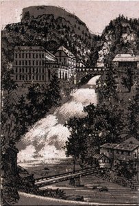 Salzkammergut, Österrike: utsikt över Gasteindalen. i "" Världen illustrerar 168 vyer"" Odaterat (slutet av 1800-talet) av Unknown artist
