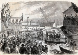 Andra italienska självständighetskriget, italienska kampanjen 1859: Napoleon III (1808-1873) i hamnen i Genes 12/05/1859 - Fransmännens ankomst till Genua, 12 maj av Unknown artist