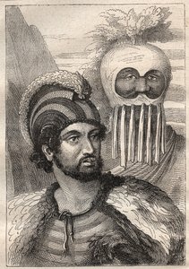 Andra resan (1772-1775) av kapten James Cook (1728-1779): typer av Sandwichöarna (Cook Island, South Sandwich Islands) - illustration hämtad från "The Great Mariners of the 18th century"" av Unknown artist
