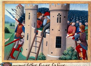 Belägring av Chateau-Gaillard (Chateau Gaillard) av uthyrningen och frigivningen av Barbazan av Unknown artist