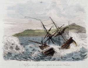 Förlisning av skeppet av Jean-Francois Galaup, greve av La Perouse (Jean Francois Laperouse av Unknown artist