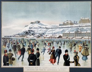 Skridskoåkning på Saint Laurent, Quebec, n.d. av Unknown artist