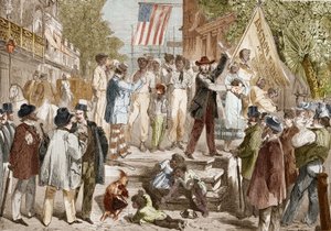 Slavförsäljning till Richmond i USA 1864. av Unknown artist