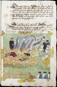 Sorcieres - The Burning of Three Witches i Baden den 4 november av Unknown artist