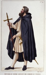 Godsägare eller bror som tjänar templets ordning. gravyr från 1830 av Unknown artist