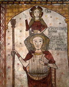 St Christopher bär Jesusbarnet, ca 1285 (fresk) av Unknown artist