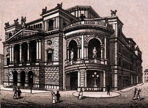 Stadttheater i Wien i Österrike (Wien) i "Världen illustrerar 168 vyer" Odaterat (slutet av 1800-talet) av Unknown artist