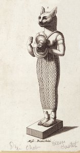 Staty av dansens gudinna, Cat-head Bastet (Forntida Egypten). gudinna i forntida egyptisk religion, av Unknown artist