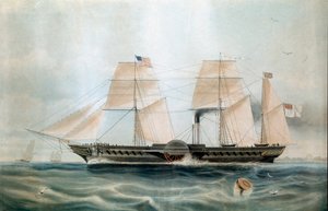 Steamer British Queen 1840 (tryck från 1800-talet) av Unknown artist