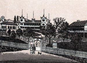 Stockholm, Sverige: utsikt över Haselbacken. i "" Världen illustrerar 168 vyer"" Odaterat (slutet av 1800-talet) av Unknown artist