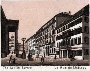 Stuttgart, Tyskland: utsikt över Chateau Street. i "" Världen illustrerar 168 vyer"" Odaterat (slutet av 1800-talet) av Unknown artist