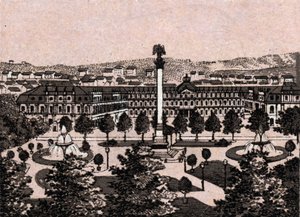 Stuttgart, Tyskland: utsikt över det nya slottet (Nya slottet). i "" Världen illustrerar 168 vyer"" Odaterat (slutet av 1800-talet) av Unknown artist