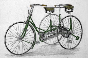 Tandem trehjuling modell. av Unknown artist