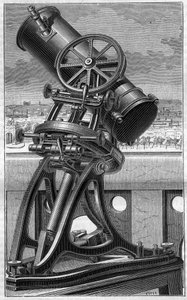 Teleskop för Trocadero Popular Observatory i Paris. Gravyr i "" La Nature"" av Unknown artist