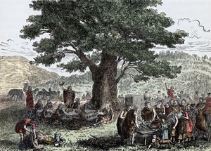 Teutoner njuter av semestern - gravyr från slutet av 1800-talet av Unknown artist