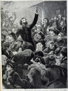The Armee of Salvation - distribution vid Whitechapel Roads högkvarter 1881 av Unknown artist