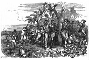Den svarta handeln. 1800-talsgravyr. av Unknown artist