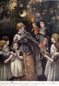 De fattiga barnens julgran, London, sent 1800-tal av Unknown artist