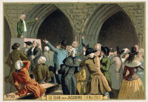 The Club of Jacobins (14/05/1790). 1800-talets kromolitografi. av Unknown artist