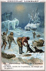 Fram, båt för den norske upptäcktsresanden Fridtjof Nansen, fångade i Ishavets is 1896. av Unknown artist